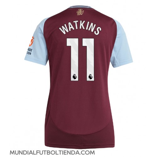 Camiseta Aston Villa Ollie Watkins #11 Primera Equipación Replica 2024-25 para mujer mangas cortas